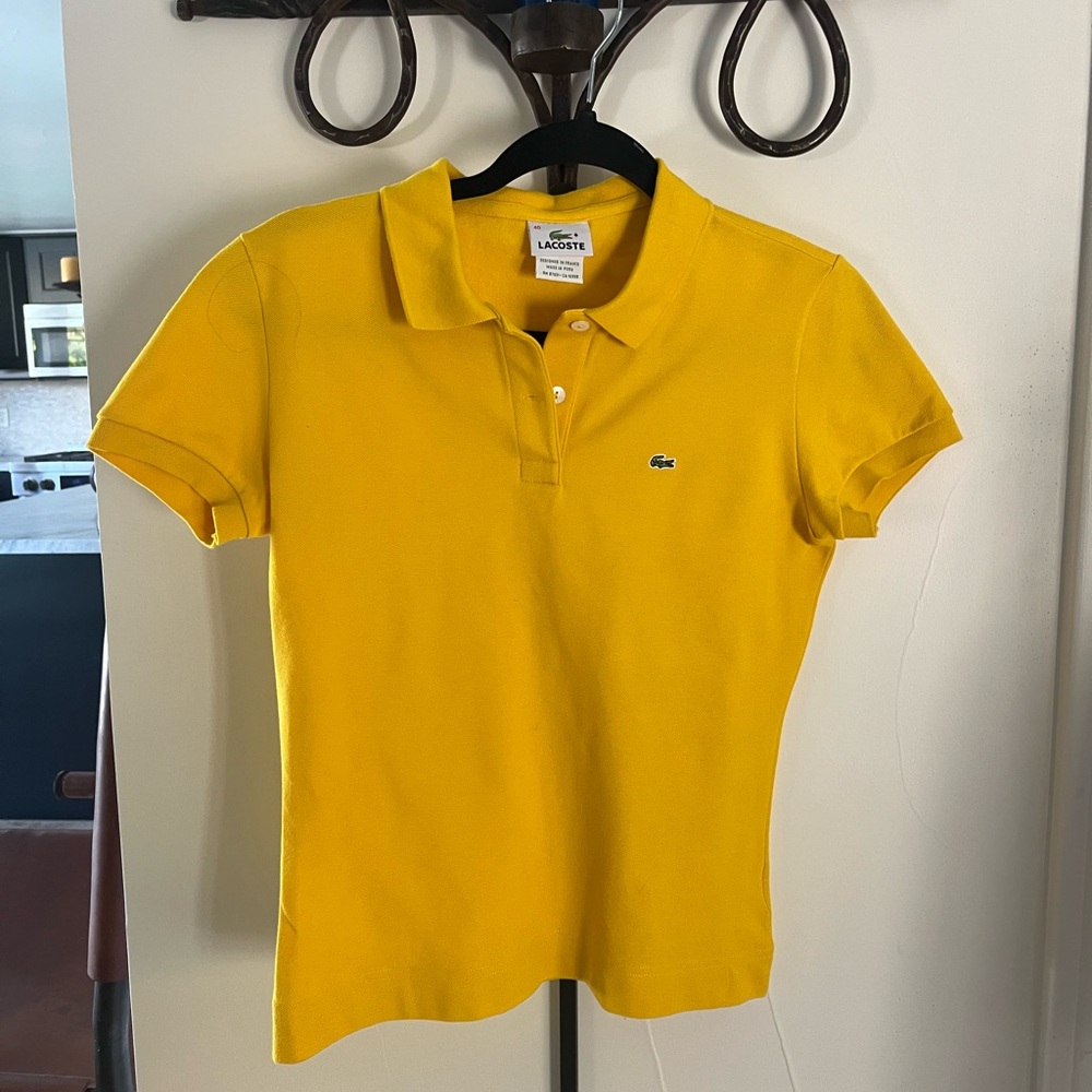 Lacoste Gold Polo Fitted Short Sleeve Top